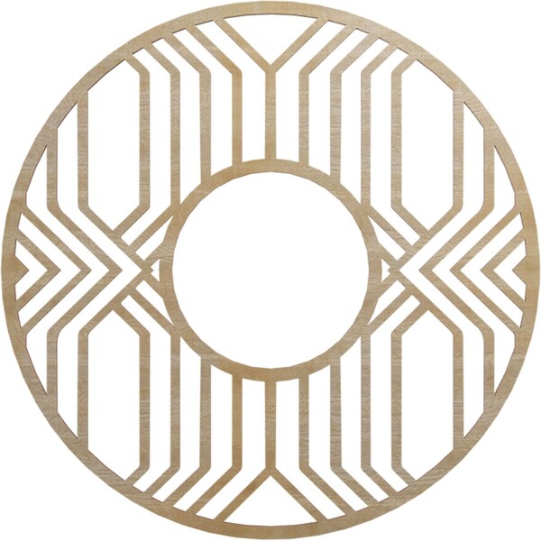 Ekena Millwork Empire Wood Fretwork Pierced Ceiling Medallion, Hickory, 26"OD x 9 1/2"ID x 3/8"T CMWP26X26X0375EPHI - main